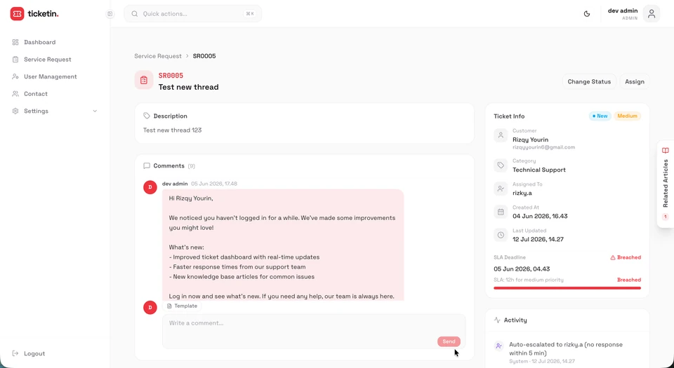 Ticketin project preview